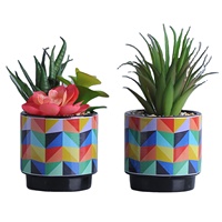 Planteur de Pot de fleurs en céramique, en forme de chat mignon, décoration de jardin, animaux mignons, Support moderne, Kits de Pot japonais non revêtu