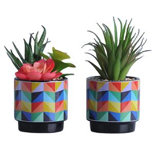 かわいい猫のデカールの庭の装飾が施されたセラミック植木鉢プランターかわいい動物のモダンなサポートはコーティングされていません毎日の繁殖キット - Product Image 4