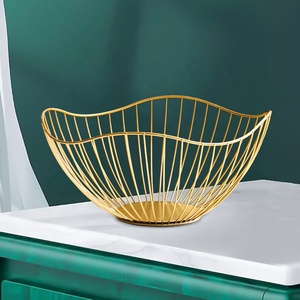 Giỏ Đựng Trái Cây Giỏ Đựng Trái Cây Bằng Kim Loại Lưới Đựng Rau Màu Đen Mạ Vàng Cho Nhà Bếp - Product Image 2
