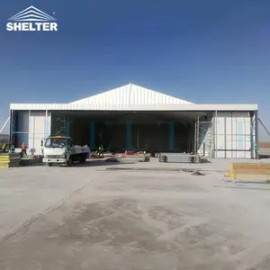 シェルターテントで作られた屋外の半永久的な産業用テント倉庫アルミニウムフレーム構造