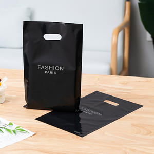 Bolsas de Compras de Plástico Coloridas Personalizadas al por Mayor, Bolsa de Regalo Negra con Asa Troquelada y Logotipo OEM para Uso en Supermercados - Product Image 4