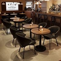 Ensemble table et chaises de bar transparentes, style commercial, pour influenceurs, bistro, siège-canapé, café, en matériau PU