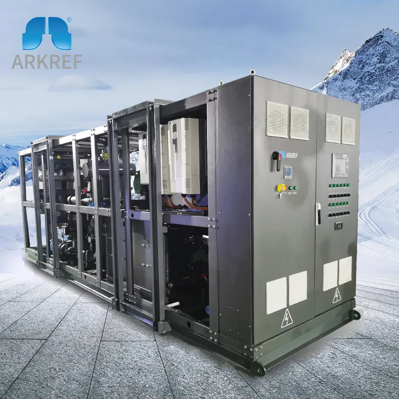 เครื่องแช่แข็งแบบระเบิดได้หน่วยคอมเพรสเซอร์ห้องเย็นระบบทำความเย็น Co2สำหรับอุตสาหกรรมได้รับการอนุมัติจาก Arkref