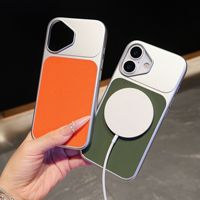 Nouvelle Coque de Téléphone en Tissu Texturé pour iPhone 14 18 16 17 Pro Max, Coque Arrière Magnétique en PC Électroplaqué