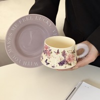 Tasses à thé en céramique avec soucoupe - Logo personnalisé - Qualité supérieure - Tasses à café avec coffret cadeau élégant