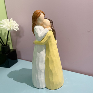 Figura de Resina de la Serie Madre e Hijos, Acabado Mate, Adorno Decorativo para Interiores - Product Image 1