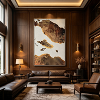 Art mural abstrait 3D moderne, fait main, grand format, luxueux, illuminé, décoration intérieure, peintures LED pour le bureau, l'hôtel et la maison