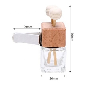 8ml mẫu miễn phí vuông xe làm mát không khí với thanh gỗ sậy khuếch tán ổ cắm xe thủy tinh hương thơm Vent Clip chai nước hoa - Product Image 4
