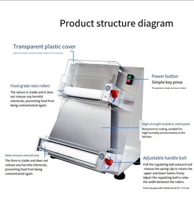 Máquina Eléctrica Comercial para Estirar Masa de Pizza, Croissant y Pastelería, Prensa de Masa, Estiradora de Masa de Sobremesa para Uso Doméstico - Product Image 3
