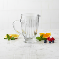 Esthetische retro reliëf verticale geribbelde soda-lime glazen kan 1288ml meerkleurig gegraveerd vaatwasmachinebestendig drankenkan
