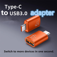 Nuevo adaptador USB tipo C 3,0 rápido 6A OTG convertidor de carga de teléfono móvil U disco/teclado/ratón/lector de tarjetas con LED AC/DC