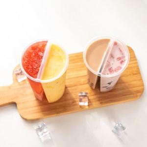 Gobelets jetables transparents personnalisés pour emporter, gobelets en plastique à compartiments de 16 oz avec logos - Product Image 2