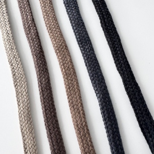 Environmentally Friendly Custom-made 9mm Polyester Hollow Braided Drawcord with Coated Finish <b>for</b> Garment <b>Bags</b> Shoes - Product Image 2