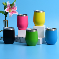 Gobelet à vin sans pied portable de 12 oz ODM, rond, pour le lait, le café, en acier inoxydable, mug classique, sous vide, pour les fêtes