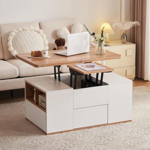 Cross-border multi-functional height-adjustable coffee <b>table</b>/dining <b>table</b>, suitable for <b>small</b> apartments, living room, large - Product Image 3