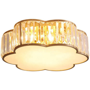 Modern Luxury Gold LED Crystal <b>Ceiling</b> Lamp Elegant <b>Flower</b> Shape Acrylic Cover Metal Base IP65 for Living Room - Product Image 6