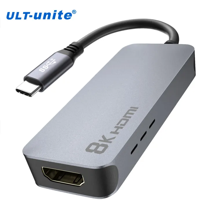 Concentrador USB ULT-unite tipo C a HDMI UHD 8K 60Hz 4K 120Hz USB C M a HDMI F Cable adaptador de cobre estañado tipo C A Adaptador Hdmi