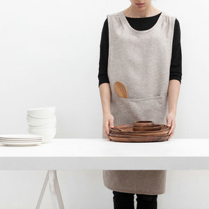 Alta calidad 100% Lino francés Cruz una pieza estilo <span class=keywords><strong>delantal</strong></span> de lino - Product Image 2