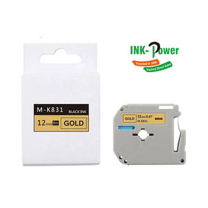 Encre-puissance 12mm Compatible M-K831 MK 831 MK831 noir sur or étiquette p-touch cartouche ruban ruban pour imprimante <span class=keywords><strong>Brother</strong></span> <span class=keywords><strong>PT</strong></span>-<span class=keywords><strong>65</strong></span> <span class=keywords><strong>PT</strong></span>-100 - Product Image 1