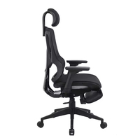 Chaise de bureau de direction moderne de luxe de haute qualité, réglable en hauteur, avec appui-tête ergonomique en mousse, dossier en maille et repose-pieds en PP