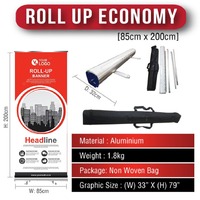 Support de bannière enroulable à base large, cadre d'affichage rétractable portable en aluminium, promotion personnalisée pour magasin de détail