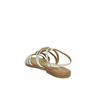 Sandalias Planas Keys Donna K-10950 Doradas con Tiras y Cuentas, Zapatos de Verano para Mujer - Product Image 2