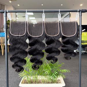 มีจำหน่ายผมแท้บราซิล 100% แบบเวฟ  พร้อมเชือกผูกผม HD Lace Closure 6x6  ความหนาแน่นสูง 150-180% ผมหยิก  ขนาด 14-20 นิ้ว สีดำธรรมชาติ - Product Image 2