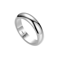 Simple 5mm bague en argent Sterling 999 Couple lisse plaine bague pour femmes hommes bijoux de mariage fins