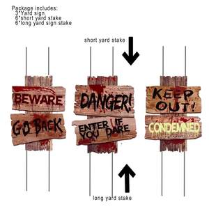 ชุดตกแต่งสวนแบบมีเสาไฟสำหรับวันฮาโลวีนป้ายหลุมศพเรืองแสงแผ่นพลาสติก PP หนามแหลมกระดานสำหรับงานปาร์ตี้ในสวนผีสิง - Product Image 3