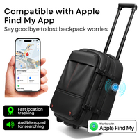 Sac à dos à roulettes compatible avec Apple Find My, sac à roulettes antivol avec suivi GPS, sac à dos de voyage