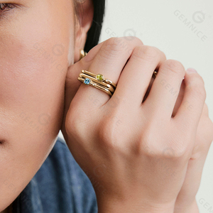 Đá Quý 2026 Mới Hợp Thời Trang Chất Lượng Cao Vàng Vermeil Thủ Công 925 Trang Sức Bạc Birthstone Xếp Chồng Nhẫn - Product Image 6