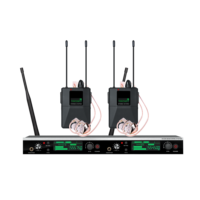 Système de monitoring intra-auriculaire sans fil professionnel EIF AC-220 UHF, double canal, codage numérique stéréo, haute performance, portée de service de 50 m