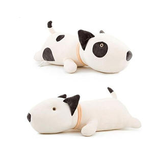A927 Bull Terrier perro grande abrazando almohada suave peluche animales blanco venta al por mayor punto personalizado ASTM CPSIA CPC gran perro muñeca - Product Image 3