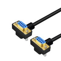 Cable de datos DB9 chapado en oro con ángulo de flexión de 270 grados, conector hembra a hembra de 9 pines, cable de conexión de puerto serie RS232