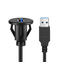 Cable de Extensión USB 2.0 Macho-Hembra para Montaje en Panel de Escritorio, 1m, Revestimiento de PVC, Blindaje Trenzado, Cobre Estañado, 2A, Xile, para Teléfono Móvil