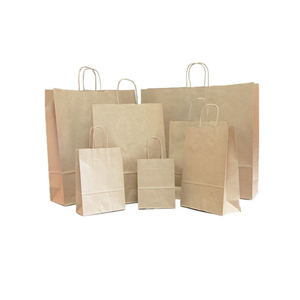 Sac en papier kraft personnalisable Sac à provisions à emporter écologique avec votre propre logo Style classique quantité minimale de commande bas - Product Image 6