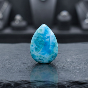 Piedras Preciosas Sueltas de Larimar Natural en Forma de Pera de 5x8 mm, Certificadas por IGI, de Alta Calidad |   0.85 Quilates |   Precio de Fábrica al por Mayor |   Dominicano - Product Image 4