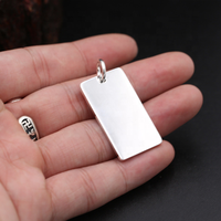 Pendentif en argent sterling 925 et 990 de haute qualité, étiquette de chien, bijoux, logo laser, étiquettes vierges pour gravure, imprimable, bricolage