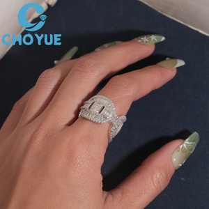 Custom Unisex Lab Diamond <b>Ring</b> Solid Sterling Silver 925 Gold Plated Lad Grown Diamond <b>Ring</b> Hip Hop <b>Iced</b> Out Jewelry - Product Image 2