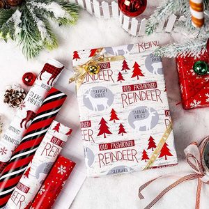 Christmas <b>Wrapping</b> <b>Paper</b> Christmas Tree Snowflakes Candy Cane for New Year Holiday Party Red and <b>white</b> <b>wrapping</b> <b>paper</b> - Product Image 2