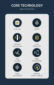 Vimai Android không dây Chuyên nghiệp Microphone ve áo không dây Mini Mic Micro không dây cho điện thoại di động - Product Image 6