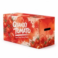Op maat gemaakte bedrukte stevige geschenkverpakking voor premium kersentomaten, aquarelontwerp deksel en bodem, groothandel