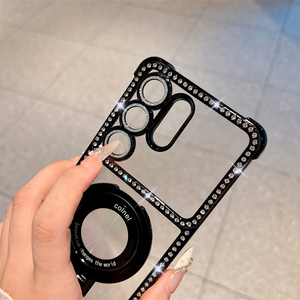 เคสใสแบบแม่เหล็กประดับคริสตัลเพชรเคลือบเงา สำหรับ Samsung S26 S24 S25 S23 S22 Ultra พร้อมฟิล์มกันรอยเลนส์ - Product Image 5