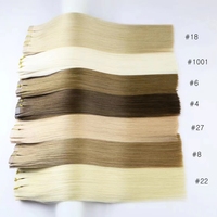 En gros Double Dessiné PU Peau Trame Os Droite Clip Cheveux Russe Vierge Remy Extensions de Cheveux 100% Cheveux Humains pour les Femmes