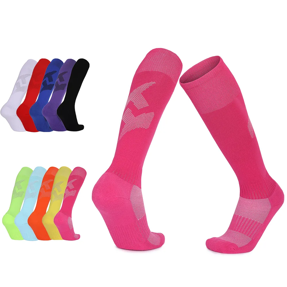 Soccer Socks Athletic Performance Sports Calcetines De Futbol Deportivo Knee High Pink Long Football Socks