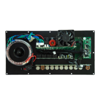 Carte amplificateur de puissance DSP 200W 38*19cm avec panneau en fer, alimentation AC220V DC12V, USB, TF, FM, écran, télécommande et transformateur annulaire pour enceinte trolley