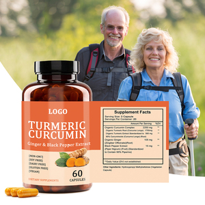 Cápsulas de Extracto de Cúrcuma Orgánica y Raíz de Jengibre con Pimienta Negra, 2400mg, Marca Privada OEM - Product Image 2