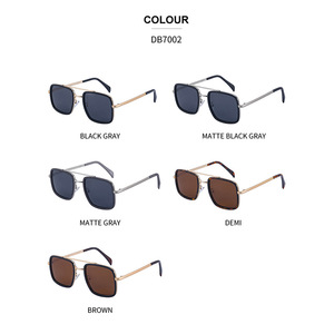 Lunettes de soleil carrées rétro unisexes, monture noire, verres TAC, UV400, polarisées, anti-éblouissement, pour la conduite et les activités de plein air - Product Image 4