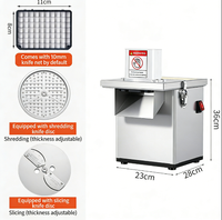 Zware professionele groente- en fruit snijmachine 200W Laag geluidsniveau Verdikte roestvrijstalen behuizing Groenteverwerkingsbedrijven