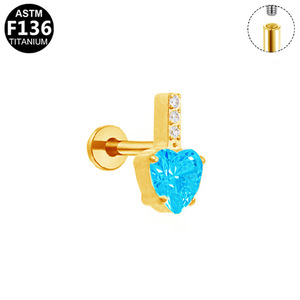 Heart Shaped Zircon <b>Stud</b> <b>Earrings</b> With Chain Women's Everyday Wear Titanium Alloy Claw Setting Fashion Jewelry - Product Image 5